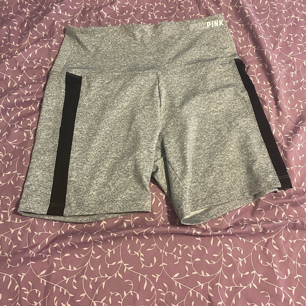 Grey PINK brand high rise bike shorts
